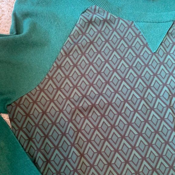 Halogen Emerald Green/Black with Geometric Print Sweater - Size Small - Picture 4 of 8